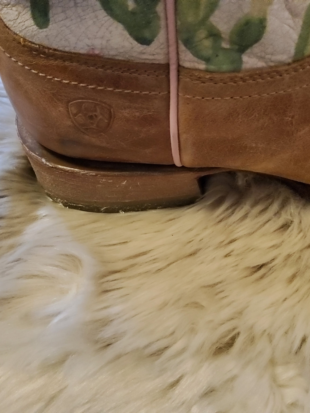 Ariat Brown and Green Cactus Embroidered Cowboy Boots - Picture 4 of 16